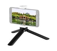 Phone Tripod Stand, Mini Metal Desktop Tripod with 1/4 Inch Standard Screw Connector, Anti Slip Rubber Pads, Foldable Selfie Stick for Video Recording