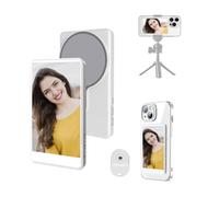 Phone Vlog Selfie Monitor Screen, Magnetic Vlog Selfie Monitor Screen with Remote Control, Wireless Back Camera Monitor for Vlog Live Stream TikTok YouTube, Compatible with iPhone & Android (White)