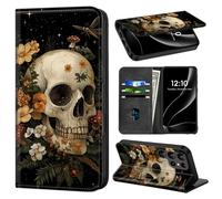 Phone Wallet for Galaxy S24 Ultra with Card Holder for Samsung Galaxy S24 Ultra Case RFID Blocking Stand with PU Leather Folio Phone Cover Magnetic Closure,Lotus Pond with Black White Divine Birds