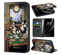 Phone Wallet for Moto Edge 2022 with Card Holder for Motorola Moto Edge 2022 Case PU Leather Folio with RFID Blocking Stand Phone Cover,Dogs Play Poker