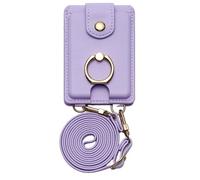 Phone Wallet Stick On,Phone Pocket Seelve - Multipurpose Waterproof 2 Card Slots Pocket Card Holder with Stand and Detachable Lanyard Fits All Smartphones
