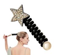 Phone Wire Hair Bands - Waterproof Ponytail Braids, Hair Ties Women | Rhinestones Spiral Hair Binding Phone Cable, Multifunctional Accessory with Fixed Hair Rope for Girls Children