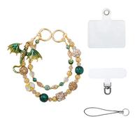 Phone Wrist Strap - Phone Charm, Wrist Lanyard, Forth Wing Merch, Dragon Beaded Decor for Lanyard Bag Charm, Anti-Lost Wrist Lanyards Chain,Dragon Gift,Hand Wrists Strap with Tether Tabs (GREEN)