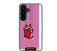 PHONECASES3D Mobile Phone Case for Samsung Galaxy A55 Sinsentido - 3D Phone Case - Heart Pendant - Case with 3D Effect Patented - Lightweight and Durable Protection - Black