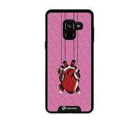 PHONECASES3D Mobile Phone Case for Samsung Galaxy A8-2018 Sinsentia - 3D Phone Case - Heart Pendant - 3D Effect Case Patented - Lightweight and Durable Protection - Black