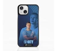 PHONECASES3D - Phone Case compatible with Apple iPhone 15 Plus Man City - Haaland - Patented 3D Effect Design - Lightweight & Durable Protection - Black