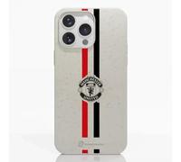 PHONECASES3D - Phone Case compatible with Apple iPhone 16 Pro Max Manchester United FC - Vertical stripes & shield - Ergonomic Design - Lightweight & Durable Protection - White