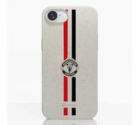 PHONECASES3D - Phone Case compatible with Apple iPhone 16e Manchester United FC - Vertical stripes & shield - Ergonomic Design - Lightweight & Durable Protection - White
