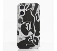 PHONECASES3D - Phone Case compatible with Apple iPhone 17 Atlético de Madrid - Tie Dye Grey - Ergonomic Design - Lightweight & Durable Protection - Black