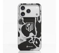 PHONECASES3D - Phone Case compatible with Apple iPhone 17 Pro Atlético de Madrid - Tie Dye Grey - Ergonomic Design - Lightweight & Durable Protection - Black
