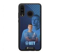 PHONECASES3D - Phone Case compatible with Huawei P30 Lite Man City - Haaland - Patented 3D Effect Design - Lightweight & Durable Protection - Black