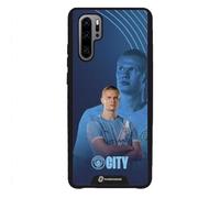 PHONECASES3D - Phone Case compatible with Huawei P30 Pro Man City - Haaland - Patented 3D Effect Design - Lightweight & Durable Protection - Black