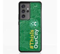 PHONECASES3D - Phone Case compatible with Samsung Galaxy S21 Ultra Hibernian FC Official Protective TPU Black