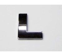 PhoneCaseWorld Chrome Look Letter L Car Decal/Badge - Comes with Self Adhesive Back