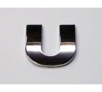 PhoneCaseWorld Chrome Look Letter U Car Decal/Badge - Comes with Self Adhesive Back
