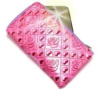 PhoneMate "Passion" Luxury Padded Leather Zipped Wallet / Holder with "Dreamer" Phone Charm 10014 for Mobile Phone Authentic Embossed Pouch / Skin / Case / Wallet / Card Holder for LG Revolution