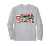 Phonemes Graphemes and Caffeine Coffee Teacher Appreciation Long Sleeve T-Shirt