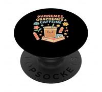 Phonemes Graphemes Caffeine Kawaii Teacher Back to School PopSockets Adhesive PopGrip