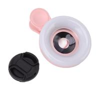 Phones Camera 15X Macro Lens with Mini Clip Ring Light,Portable Rechargeable Phone Lens Ring Light,2800 To 6500k Phone Ring Fill Light Len for Photography Video Recording Vlog