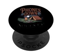 Phones Down Souls Up Funny Camping Tech Detox PopSockets Adhesive PopGrip
