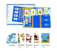 Phonetic Flash Cards, 80X Interactive Letter Sounds Game, English Learning Set, Early Educational Tool, Classroom Teaching Aid, Includes Pictures and Text for Kids