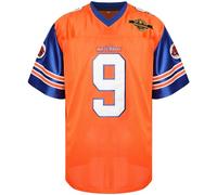 Phoneutrix Bobby Boucher #9 The Waterboy Adam Sandler Movie Mud Dogs Bourbon Bowl Football Jersey, Orange-blue, Medium