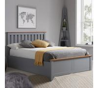 phoney wooden ottoman storage single bed in stone grey
