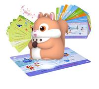 Phonics 55 Double-Sided Flash Cards with Squirrel Talking Pen Set, Over 800 Words Early Educational Learning Toys for Ages 2-6, Interactive Speech Book Card Game Gift, Homeschool Learning Supplies