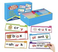 Phonics Card Reader Set - Sight Word Family Workbook Pack, Rhyming Development Tools, Educational Teaching Resource | Kindergarten Grade School Study Center Travel Learning