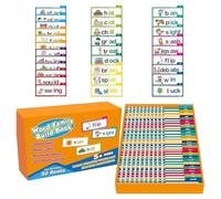 Phonics Flash Cards - 30 Pcs Read And Rhyme Flip Books Word Family Build Kit, Interactive Reading Games for Kids, Preschool Learning Reading Book for Toddlers & Classroom Teaching