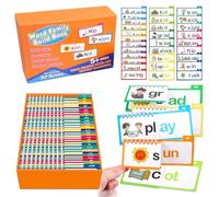 Phonics Flash Cards 30 Read and Rhyme Flip Books Alphabet Game with Interactive Flip-Book Design Educational Toys for 5 Year Olds Word Families Flash Cards Learn to Read Phonics