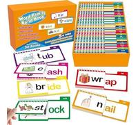 Phonics Flash Cards, 30 Read and Rhyme Flip Books, Early Educational Alphabet Flash Cards for Kids, Word Family Building Reading Book, Reading & Learning Phonics Game for Kids