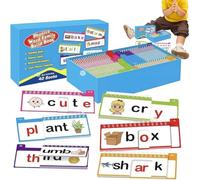 Phonics Flash Cards, 40 Pieces Word Family Build Book, Sight Words Flash Cards, Boosts Reading Confidence And Fluency, For Kids Ages 3-8, Classroom, Preschool, Homeschool, Early Learning