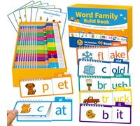 phonics flash cards, 40 Read and Rhyme Flip Books, Phonics Game Flash Cards for Kids, Step by Step Word Family Build Book, Reading & Learning Tools for Preschool-3rd Grade, Fun Flip Books