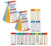Phonics Flash Cards, 60 Double-Sided Cards with 1000 Sight Words, Covering Natural Spelling Rules Sight Words Game, Flashcard Teaching For 3-8 Years Old (2 set)