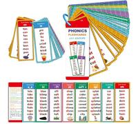 Phonics Flash Cards, 60 Double-sided Cards Words Game, Preschool Kids Learning Sight Words Supplies, Phonics Flash Cards for Home, Nursery, Daycare Center