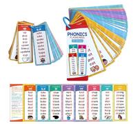 Phonics Flash Cards - 60 Double-Sided Sight Words & High Frequency Blends Digraphs Cards, CVC Vowel Teams R-Controlled, Preschool Kindergarten Homeschool with Hard Shell Storage Case