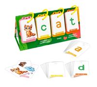 Phonics Flash Cards, Educational Word Games, Spelling Reading Cards with Sturdy Design, Preschool Learning Tools, Classroom Accessory with Easy Use, Supplies for Teacher School, Word Builder Games
