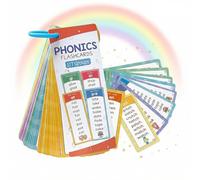 Phonics Flash Cards for Kids,117 Phonetic Family 1000 Words Lists for Reading Fluency, Spelling Games & Sight Words Practice, 60 Double-Sided Waterproof Learning Cards with Storage Ring