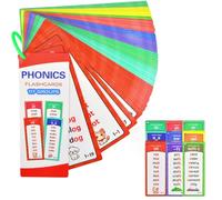 Phonics Flash Cards for Kids, 60 Double-sided Alphabet Flash Cards, 117 Groups Phonetic Word Column List, 900+ Phonics Rhyming Words, Educational Reading Word Games for Toddlers Age 2-6