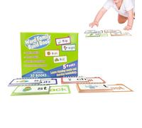 Phonics Flash Cards Set - Paper Word Family Builder, Letter Sound Mastery Game, Vocabulary Enhancement Play, Interactive Homeschool Resource | Preschool Kindergarten Classroom Travel Learning