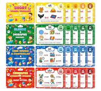 Phonics Flash Cards, Sight Words Flash Cards for Kindergarten, Learn to Read in 20 Phonic Stages, and Phonics Games for Kids Ages 4-8, Suitable for Kindergarten, First, and Second Grade