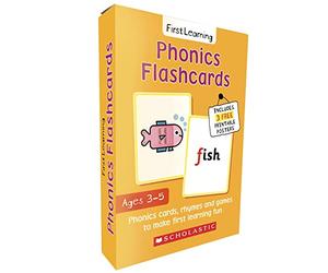 Phonics flashcards for ages 3-5: perfect for home learning. With 3 free printable posters (Scholastic First Learning)