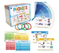 Phonics Flashcards Set for Kids Adults, Learn to Read Educational Toy, Language Learning Tool Home School Use Phonics Flashcards