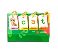 Phonics Flipping Charts Kids Early Learning Card with 80 Illustrated Flashcards Language Teaching Aid for Homeschooling Preschool English Teaching Tools