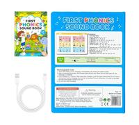 Phonics Learn Book, English Words Talking Book, 7.8x10.55inch Interactive Vocabulary Reading System with Audio Sound Module, Educational Speech Learning Device, Preschool Story Time Tool Set for Kids