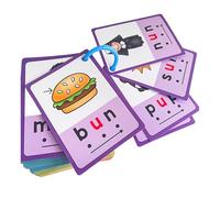 Phonics Learning Cards with CVC Words, Homeschooling Vocabulary Cards, Interactive Flashcards for Kids Reading Practice Classroom Sight Word Activities