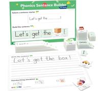 Phonics Sentence Builder, CVC Word Games for Kids, Sentence Building & Sight Words Flash Cards, Learn to Read Handwriting Practice, Preschool Kindergarten Homeschool & Speech Therapy