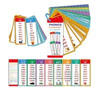 Phonics Word Cards 117 Sound Groups 900+ Rhyming Words Phonics Word List Card Set for Preschool Learning English, Learn to Read and Spell Educational Vocabulary Flash Cards with Plastic Ring (1pc A)