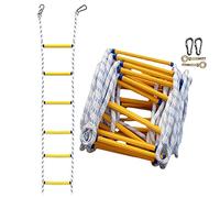 PHONME Rope ladder Emergency Fire Escape Ladder 2/3/4 storey for Home Climbing Fire Escape Weight Capacity Up to 420KG With Hooks for Windows and Balcony 3m 5m 8m 10m 15m 20m(Size:5m)
